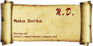 Maka Dorka névjegykártya